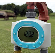 Gilmour Dual Outlet Water Timer, Programmable Dual Zone, LCD Screen, Rain Delay, Leak Alert, Battery Operated