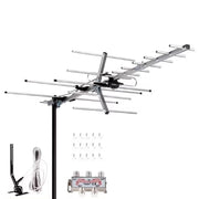 Five Star FSA-5812 Yagi Satellite HD TV Antenna, 200 Mile Long Range, Amplified Outdoor Digital OTA Antenna, 4K 1080P HD Signal, Installation Kit Included, FSA-5812