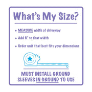 KidKusion Non-Retractable Driveway Safety Net, Weather-Resistant Polyethylene and Galvanized Steel, Orange, 28 Ft, 36 In Tall, 4828
