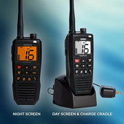 Uniden Atlantis 275 Floating Handheld VHF Marine Radio, IPX8 Submersible Waterproof, Large Dual-Color Backlit Screen, 6-Watt, All USA International Canadian Channels, NOAA Weather Alerts