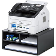 FITUEYES Printer Stand, Large 2-Tier Desktop Organizer with Adjustable Drawers and Shelves, Black, 18.5 x 15.7 x 8.9 in, DO204701WB-VP1