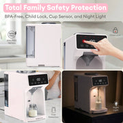 HORIGEN Pink Automatic Baby Formula Dispenser with App Control, Instant Heating, BPA-Free for Night Feeding