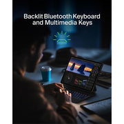 Belkin Pro Keyboard Case with Magnetic Stand, Backlit Bluetooth Keyboard, Large Trackpad for iPad Pro 13 in M4 M5, Black, BBZ003tt-V2
