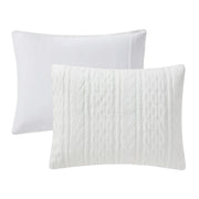 VCNY Home MTD466170522039 My Texas House Anabel Carved Fur 3-Piece White Faux Rabbit Fur Comforter Set King