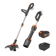 WORX WG941 20V Brushless Cordless Battery Powered Leaf Blower + 3 in 1 String Trimmer Edger