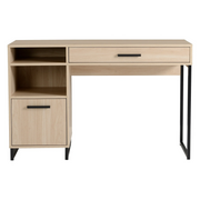 Mainstays H20-0560-N Wood & Metal Writing Desk with 1 Drawer and 1 Door for Teen Adult,29.92 in, Natural Finish.
