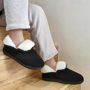 Vonmay Women's Fuzzy Bootie Slippers with Memory Foam Cushioning, Black, Size 5
