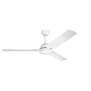 Kichler Todo 56 in. Indoor Ceiling Fan, Contemporary Modern Design, White Finish, 3 Blades, Wall Control, 330025WH