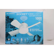 Bell & Howell 8563 Socket Fan Cool Light E26/E27 Base, Cordless/Wireless with 15.75'' Fan