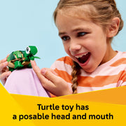LEGO Creator 3 in 1 Turtle with Water Lily Flower Building Toy, 124 Pieces, Multicolor, 6581019