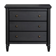 My Texas House 437237 Monroe 3 Drawer Nightstand w/USB, Raven Black Oak