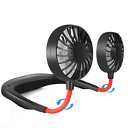 BILISPARK Portable Neck Fan Rechargeable Personal Hand-Free Fan Mini USB, Black