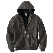 Carhartt Loose-Fit Firm Duck Insulated Flannel-Lined Active Jacket for Men - Gravel - M