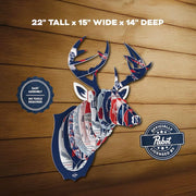Beer Deer PBRBUCK Pabst Blue Ribbon Cardboard Box Deer Head Artwork