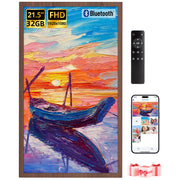 Dragon Touch Classic21 22 Inch Digital Photo Frame, 32GB Storage, WiFi, Auto-Rotate, Brown