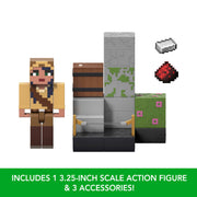 Minecraft JKK09 Trapper's Trip Wire Action Figure w/Redstone Charged Trip Wire, Multicolor, 3.25