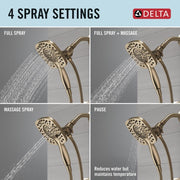 Delta Ashlyn In2ition 2-in-1 Dual Shower Head with Dual-Function Handle, Champagne Bronze, Brushed Finish, T17264-I-CZ