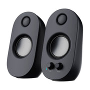 Onn Stereo Computer Speakers, 6W RMS Power, 3.5 mm AUX Input, Volume and Bass Controls, Gray