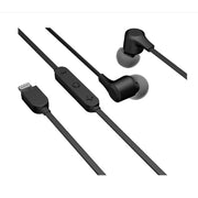 onn. L3TEB001-CS-R-US In-ear Earphones with Microphone and Lightning Connector, Black