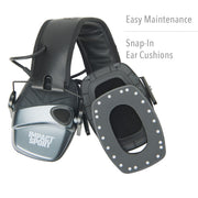Howard Leight R-02532 Impact Sport Electronic Earmuffs with Auxiliary Input - Metallic Grey