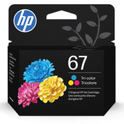 HP 3YM55AN 67 Tri-Color Original Ink Cartridge, Vibrant Cyan Magenta Yellow, Approx 100 Pages,