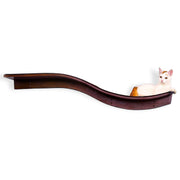 RefinedKind Pet Products Lotus Branch Cat Shelf, Large Wooden Wall Perch with Replaceable Berber Carpet, Mahogany, 61 in Long, LOT-BRAN-MA