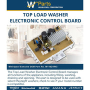 Whirlpool Washer Electronic Control Board, Stainless Steel, Silver, W11624943