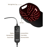 Tzumi SLF Red Light Therapy Hair Cap, Black, Multiple Intensity Settings, Timer, In-Line Controller, Portable