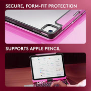 GUSGU Transparent Case with Wireless Keyboard for iPad Air 13-in.(M3/M2, 2025/2024), 7 Colors Backlight, Trackpad