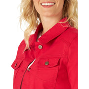 Lee Riders by Lee Indigo Stretch Denim Jacket, Jalapeno Cherry Red, Small, Classic Fit, Button Closure, 10ZFE8CRR