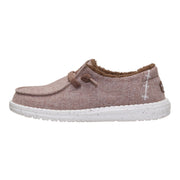 Hey Dude Wendy Wool Cozy Women's Loafers, Wool Upper with Faux Sherpa Lining, Lightweight Cushioned Sole, Slip-On, Walnut, Size 10