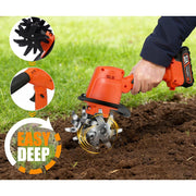 BN-LINK Cordless Tiller Cultivator, 360RPM Electric Garden Tiller, with Batteries & Charger