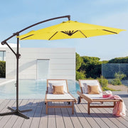JUSTLET JUSTLETEDXJS 10' Outdoor Hanging Offset Cantilever Umbrella for Patio (No Base), Yellow