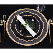 Plasticpro Elegant Disposable Plastic Plates Combo Set, White Embossed Victorian Design, 16 10-Inch Dinner Plates, 16 7.5-Inch Salad Plates, 32 Pack, 124300