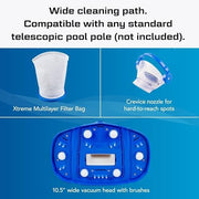 Water Tech Corp Pool Blaster Max Cordless Pool Vacuum, 60 Min Runtime, Omni-Directional Rollers, Rechargeable Handheld Cleaner, Blue, 30160ML