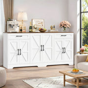 Homfa Buffet Cabinet, 70.8 in Farmhouse Sideboard with 6 Doors, 2 Drawers, Adjustable Shelves, White