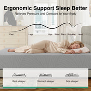 Novilla Atease Full Size Medium Gel Memory Foam Mattress, 8 Inch, Reversible Firmness, Removable Washable Cover
