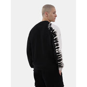 No Boundaries All Gender Fleece Crewneck Sweatshirt, Black Tie-Dye, Medium
