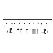 Signature Hardware Bowden Top-Mount Barn Door Hardware Kit, Durable Steel, Black, 96 Inch Track, Supports Doors Up to 48 Inch, MBDH0305X96
