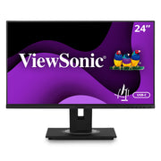 ViewSonic VG2456 24 Inch Full HD IPS Computer Monitor with USB-C Docking 60W Charging Gigabit Ethernet HDMI DisplayPort Ergonomic Stand