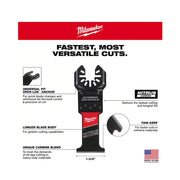 Milwaukee 49-25-1573 NITRUS CARBIDE Extreme Materials Universal Fit OPEN-LOK Multi-Tool Blade 3PK