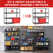 WORKPRO 5-Tier Metal Shelving Unit, Heavy Duty Adjustable Storage Rack, 4000 lbs Load Capacity, 72H x 48W x 24D, Black
