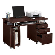 FCH Ktaxon Brown Computer PC Desk Home Office Study Writing Table 3 Drawers Bookcase, Coffee