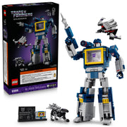 LEGO Icons Transformers Soundwave Building Kit with Ravage and Laserbeak Figures, 1505 Pieces, Collectible Display Plaque, Model 6530082