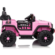 Hikiddo HKJC30912V 12 Volt Electric Ride On Car Truck, Two-Seater, Dual Motors, Bluetooth, Remote Control, Pink