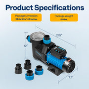 SPECSTAR 2.5 HP Powerful Self Primming 8880 GPH Swimming Pool Pump