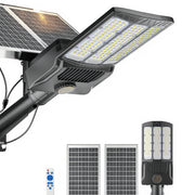 Bjsuc Solar Street Light, 15000W Equivalent, 3850000 Lumens, 6500K White LED, IP68 Waterproof Aluminum, Commercial Solar Flood Light, Black, Y-11000W