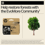 HP 936e Black EvoMore Ink Cartridge, High Yield, 2,500 Pages, Compatible with OfficeJet Pro 9110b 9122e 9125e 9128e 9130b 9135e 9730e, 4S6V6LN