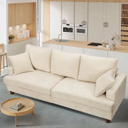 Neche SC002 83'' 3 Seater Upholstered Corduroy Sofa, Beige