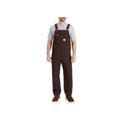 Carhartt Men's Iconic R01 Duck Bib Overalls, Heavyweight 12-Ounce Cotton Duck, Dark Brown, 42W x 30L, 102776-DKB